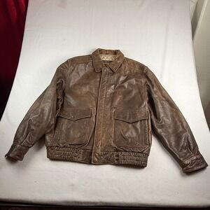 Wilsons Adventure
Bound Brown Leather A-2 Vintage 
Flight Bomber Jacket